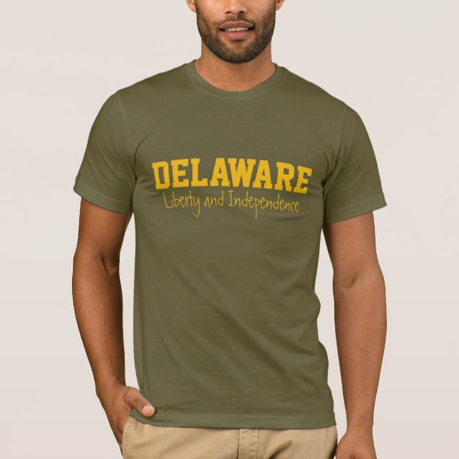 Texttextilier för DELAWARE-anpassningsbar Tee Shirt (Framsida)