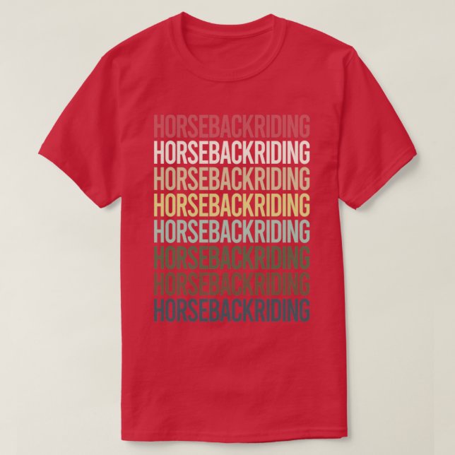  textträngning av färgstarka  hästar t shirt (Design framsida)