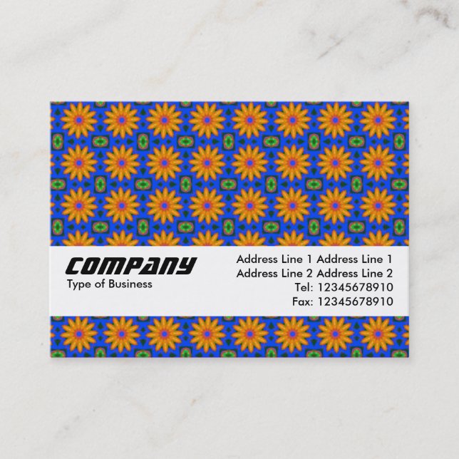 Textur Band - Orange Blommor Visitkort (Framsida)