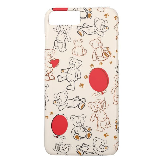 Textur med teddybjörnar Case-Mate iPhone skal (Baksida)