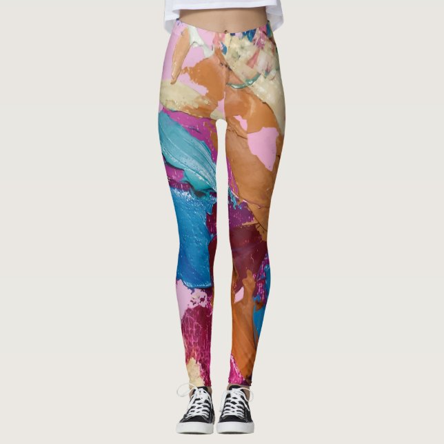 Textura5 de la obra Piña "filtro dramático cálido Leggings (Framsida)