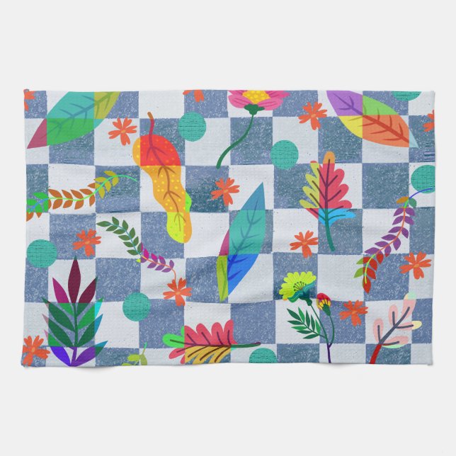 Textura floral kökshandduk (Horisontell)