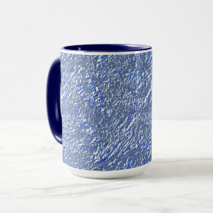 Textura rústica azul e efeito prateado mugg