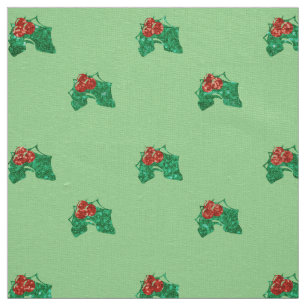 Texturbinväv av typen Christmas Holly julafton Tyg