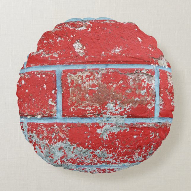 Texture background surface wallpaper red blue bric rund kudde (Framsidan)