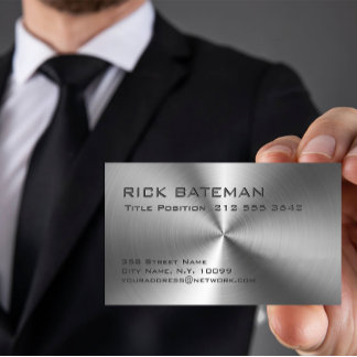 Texture Métallique Radial Moderne Magnetiska Visitkort