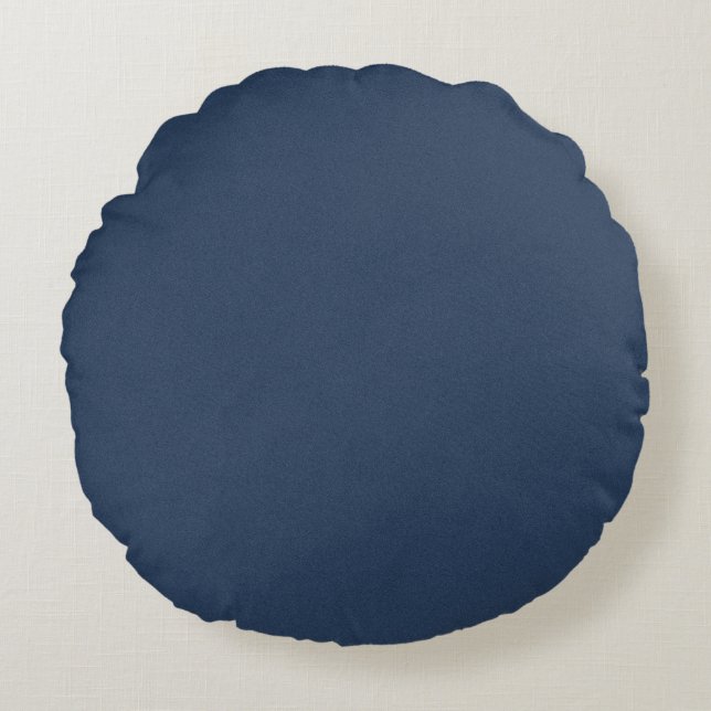 Textured Blue Round Cushion 16 Inch Rustic Vibes Rund Kudde (Framsidan)