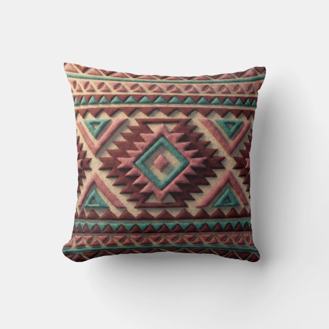 Textured Modern Geometric Southwest Style  Kudde (Framsida)