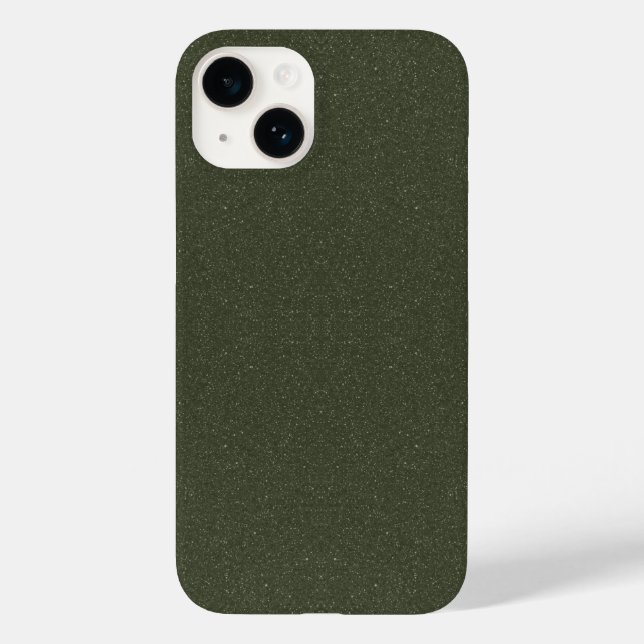 Textured Moss Grönt iPhone 14 Fodral - Anpassade (Baksida)