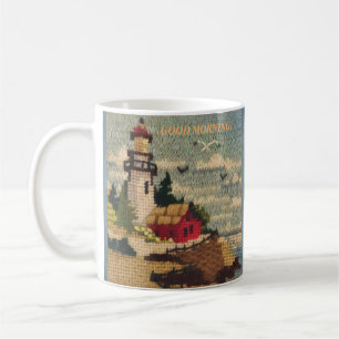 TEXTURED NEEDLEPOINT LIGHTHUSE FACEFUL SJÖLANDSKA KAFFEMUGG