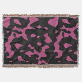 Textured pink and black camo abstract Filt