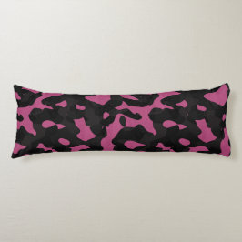 Textured pink and black camo abstract Kroppskudde