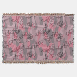 textured pink and mauve Camo abstract Filt