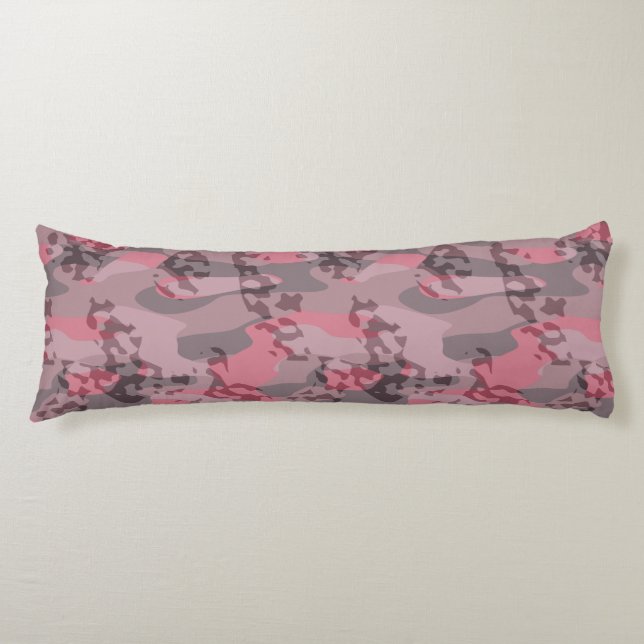 textured pink and mauve Camo abstract Kroppskudde (Framsidan)