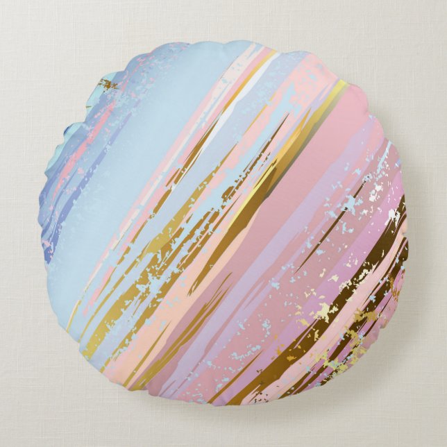 Textured Pink Background Rund Kudde (Framsidan)