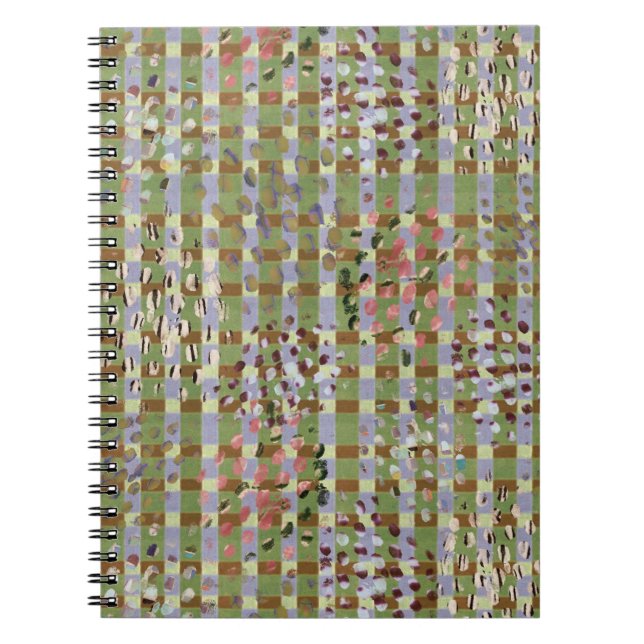 Textured Pointillism Grid Pattern Artwork Anteckningsbok (Framsidan)