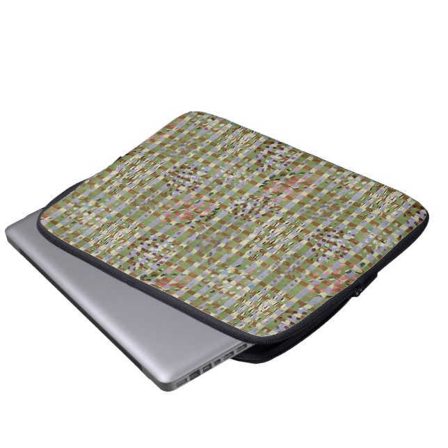 Textured Pointillism Grid Pattern Artwork Laptop Fodral (Framre botten)