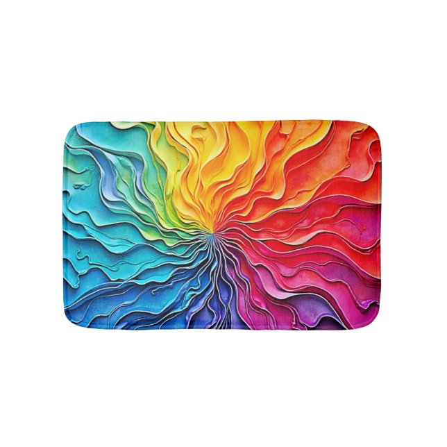 Textured Rainbow Swirl Art Badrumsmatta (Framsidan)