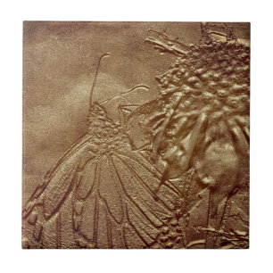 Texturerad åldrig fjärilsnaturkonst belägger me kakelplatta