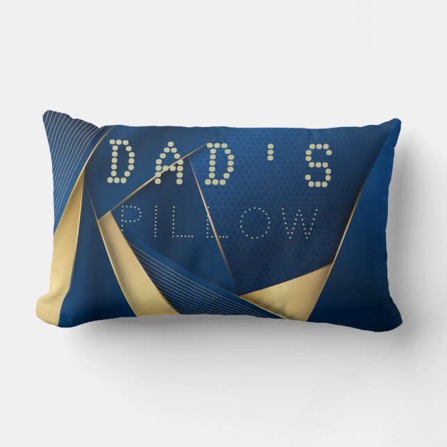 Texturerad bakgrund Rand Kurvor Blue och Guld Lumbarkudde (Framsida)