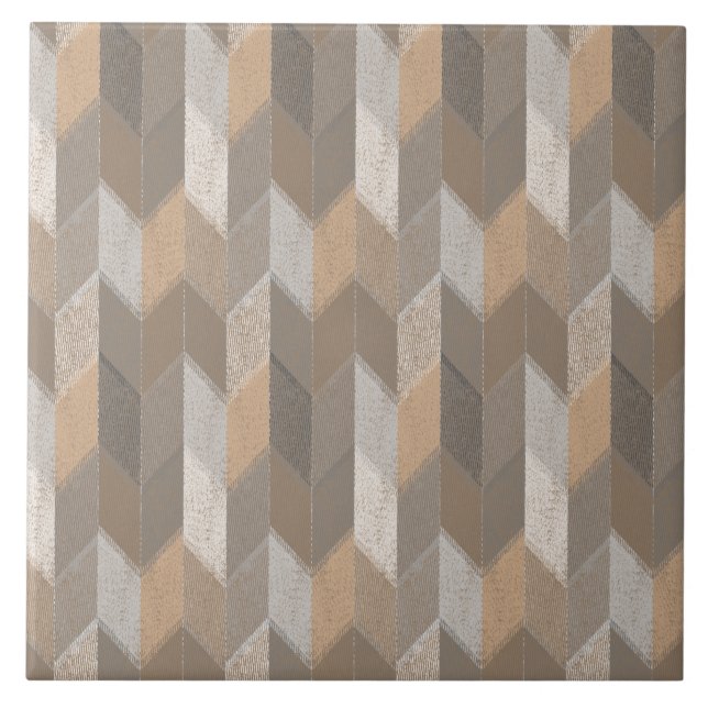 Texturerad blå, gul, olivgrön chevron. kakelplatta (Framsidan)