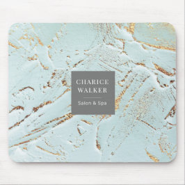 texturerad blå guld modern monogram Mousepad Musmatta