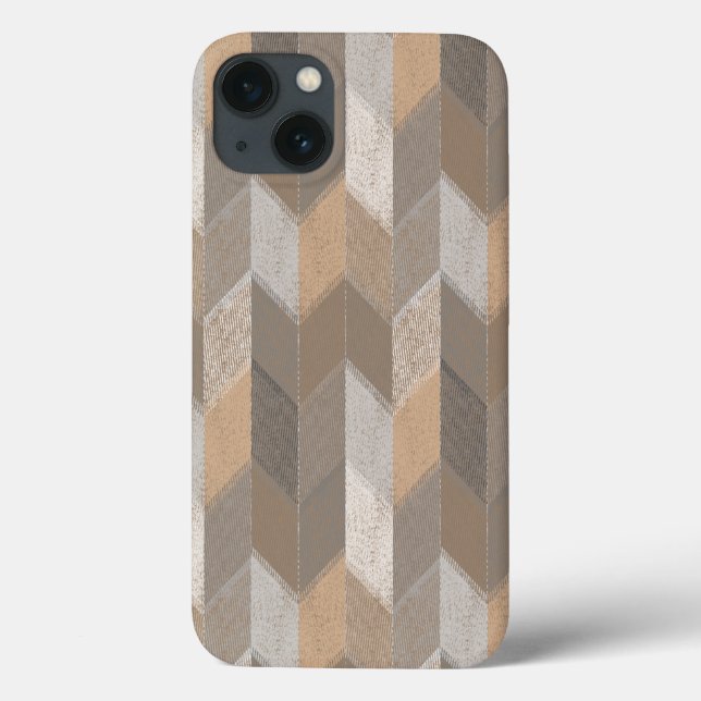 Texturerad blå, Gult, Olive Chevron. (Baksida)