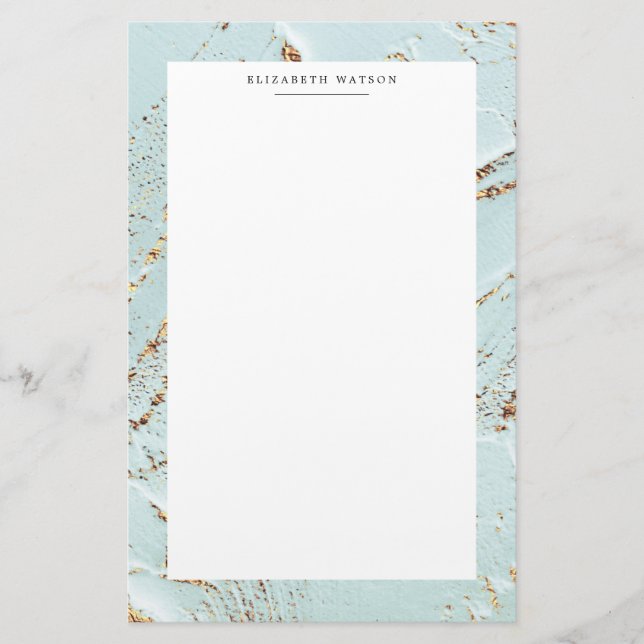 texturerad blåfaux faux foil Monogram Stationery g Brevpapper (Framsida)