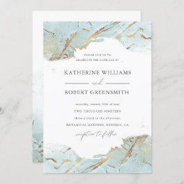 texturerad blåféfolie guld elegant bröllop inbjudningar