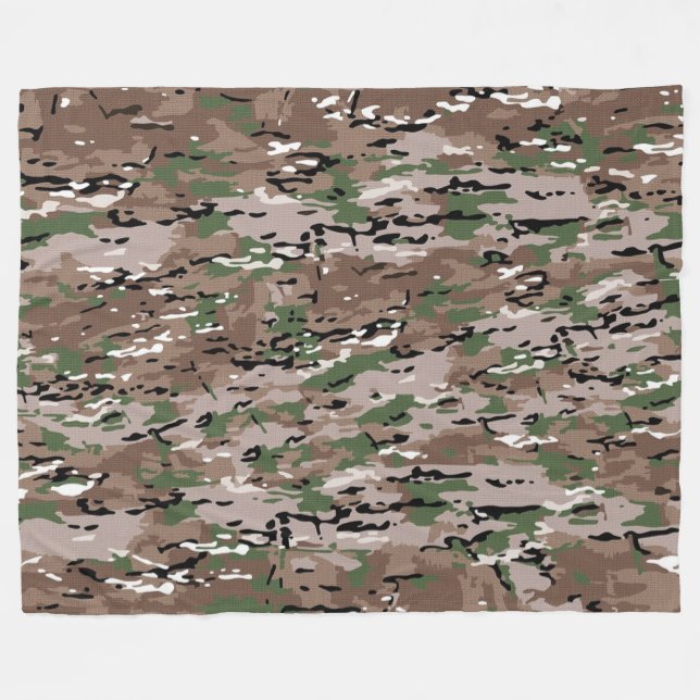 Texturerad Blandad Armé Kamouflage Hund Fleecefilt (Framsidan (Horisontell))