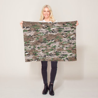 Texturerad Blended Army Camo Hund Fleecefilt