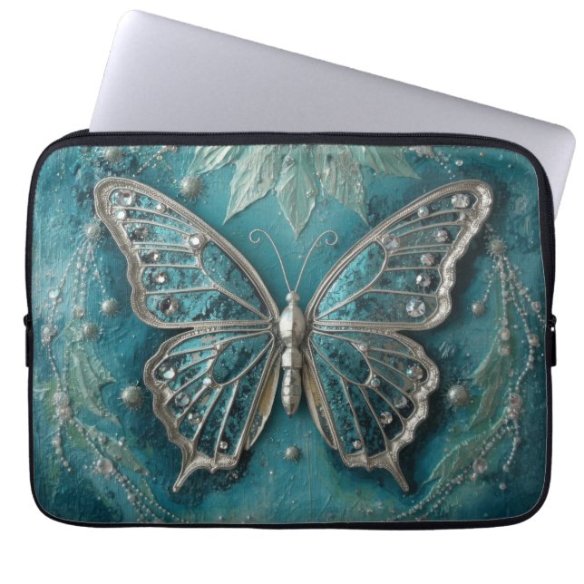 Texturerad blomkonst – Mjuk natur blomdesign Laptop Fodral (Framsidan)