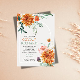 Texturerad Boho Pampasgräs Bröllop Spara datum Datumet