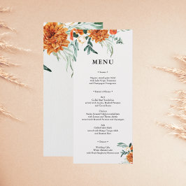 Texturerad Boho Pampasgräs Bröllopsmeny Kort