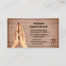Texturerad Brown Praying Händer Three Kor Church Visitkort