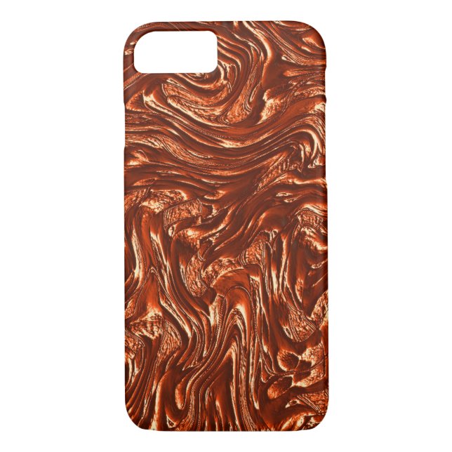 Texturerad brun terracotta Case-Mate iPhone skal (Baksida)