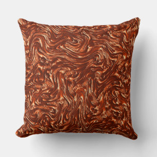 Texturerad brun terracotta kudde