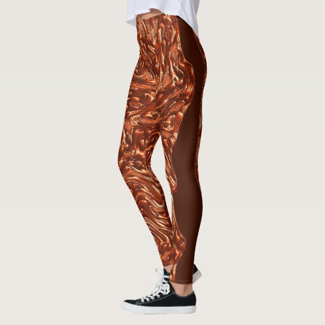 Texturerad brun terracotta, "misslyckats" leggings (Vänster)