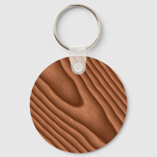 Texturerad brun Woodgrain Nyckelring