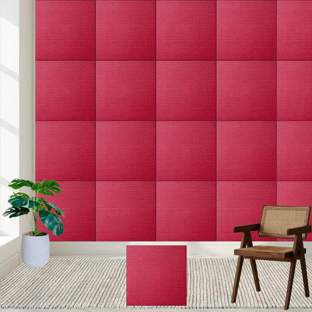 Texturerad Crimson Ceramic Tile Stil 2 Kakelplatta (Textured Crimson Ceramic Tile Style 2)