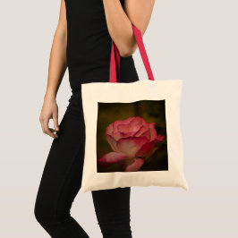 Texturerad djup Rosa ros Tote Bag Tygkasse