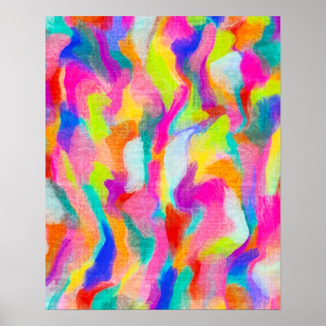 Texturerad färglös Abstrakt Vattenfärgmålning Poster (Framsidan)