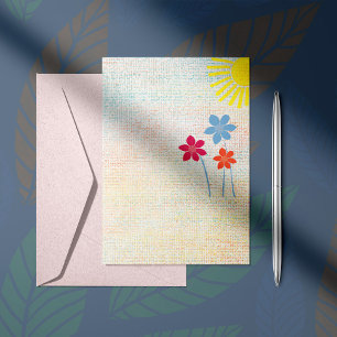 Texturerad Färgrik Blommig Tacksamhetsdesign Anteckningskort