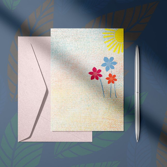 Texturerad Färgrik Blommig Tacksamhetsdesign Anteckningskort (Skapare uppladdad)