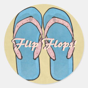 Texturerad Flipflopsklistermärke Runt Klistermärke
