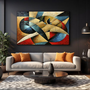 Texturerad geometrisk konst canvastryck