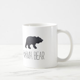 Texturerad grå färgbjörn kaffemugg