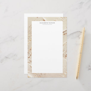 Texturerad Guld Faux Foil Monogram Stationery Brevpapper