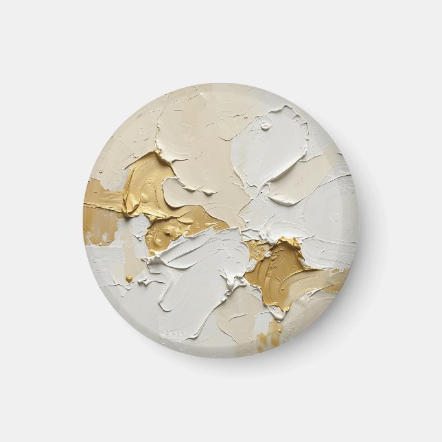 Texturerad Guld Impasto Abstrakt Neutral Magnet (Framsidan)