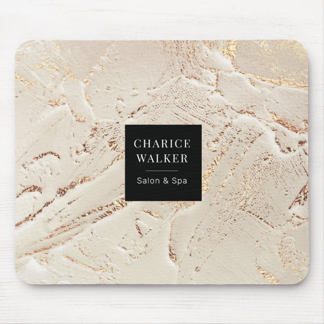 texturerad guld modern monogrammofonkula musmatta (Framsidan)